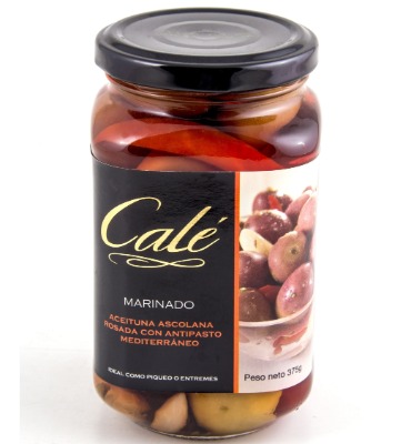 Pink Ascolana Olive with Mediterranean antipasto